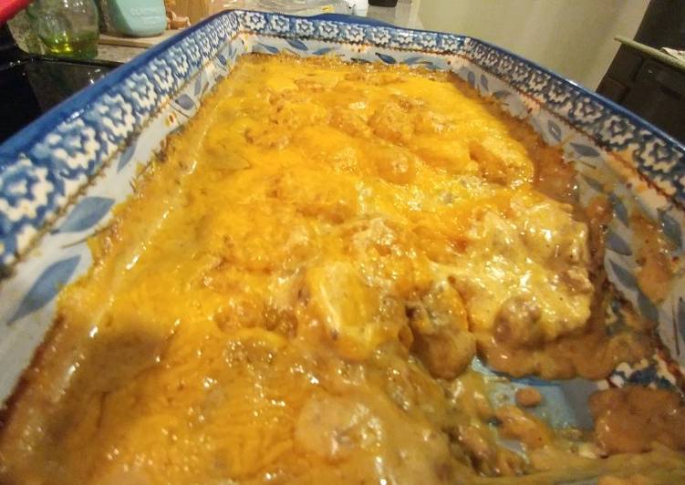 Recipe of Super Quick Homemade Nacho cheese tater tot casserole