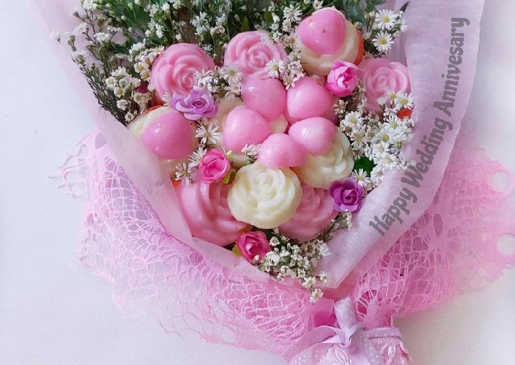 Heart Flower love puding bouquet