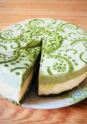 Hình của món Bánh mousse trà xanh.