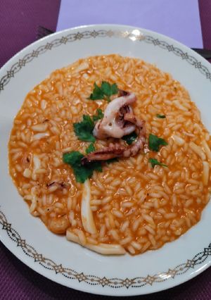 A picture of Squid and Shrimp Risotto.