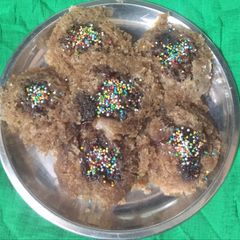 A picture of Choco cake made in idli stand.