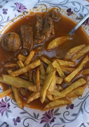 عکسی از دستور خورش قیمه (به روش مامانم)