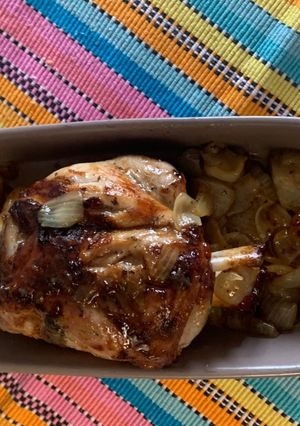 A picture of Pork Shank with Mustard.