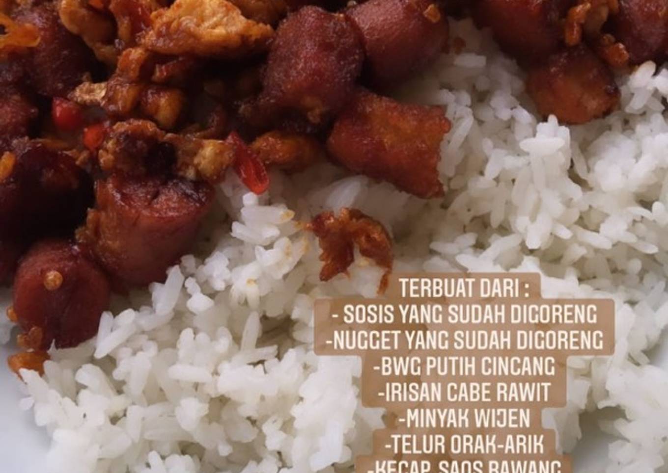 Nasi gila tanpa sayur