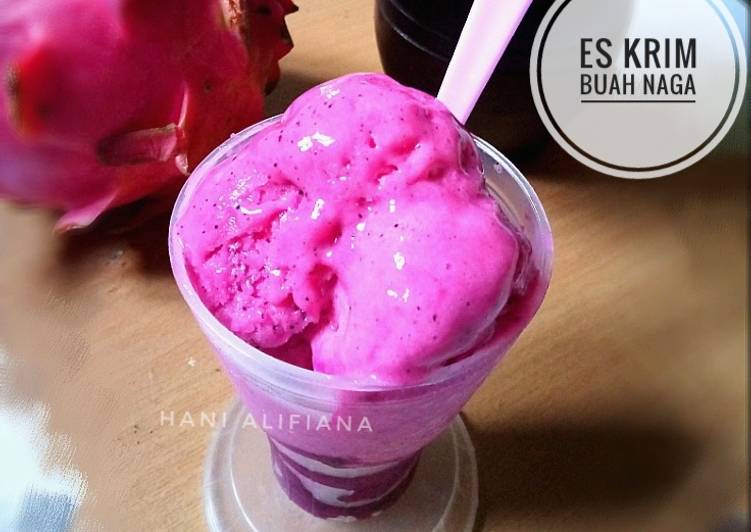 Resep Es Krim Buah Naga Blender Anti Gagal