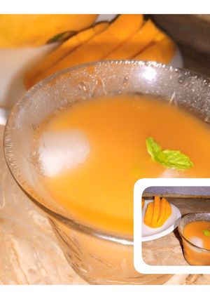 A picture of Mango Iced Tea Recipe | Summer refreshing drink.