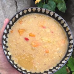 Spicy red lentil soup A picture of Spicy red lentil soup.