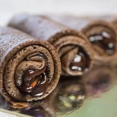 A picture of Chocolate crepes.