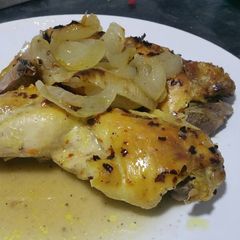 A picture of Hot lemony roasted chicken thighs.