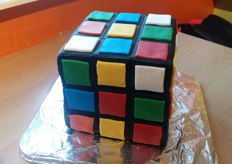 Simple Way to Prepare Homemade Vickys Rubik&#39;s Cube Cake Decoration Idea