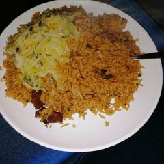 A picture of Pilau with groudnuts.