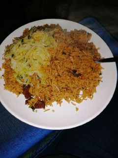 A picture of Pilau with groudnuts.
