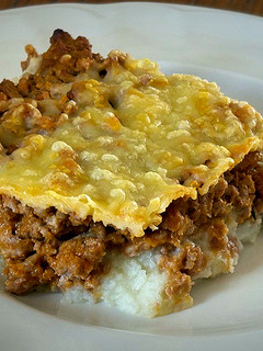 Una foto de Pastel de carne y puré de coliflor
