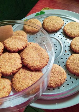 Foto resep Cookies Enting-enting Oatmeal Teflon 4 bahan #nooven #nomixer