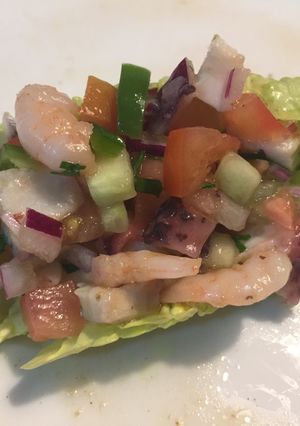 Una foto de Salpicón pulpo y gambas