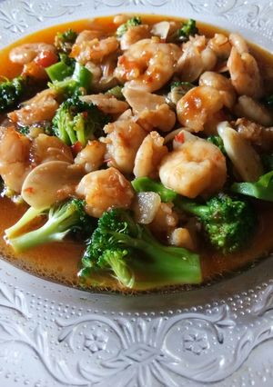 Foto resep Brokoli siram udang saus pedas manis