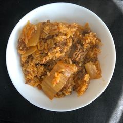 Kimchi Beef Fried Rice A picture of Kimchi Beef Fried Rice.