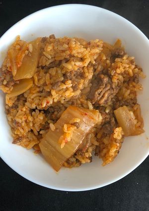 A picture of Kimchi Beef Fried Rice.