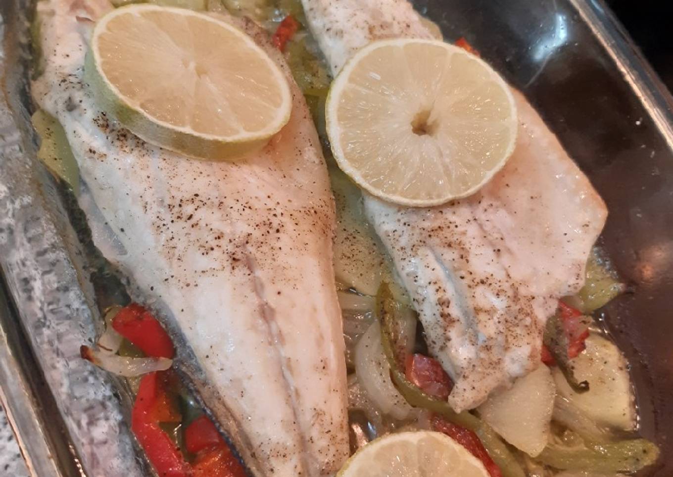 Lubina al horno. Receta sana