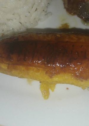 Una foto de Plátano horneado con papelón