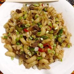 Macaroni with Beef Strips A picture of Macaroni with Beef Strips.