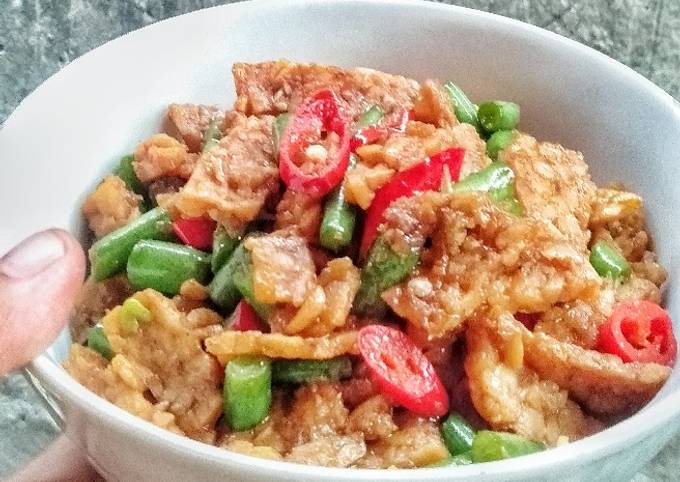 Resep Lauk Tumis Buncis Dan Tempe Oleh Ummu Lovita Cookpad