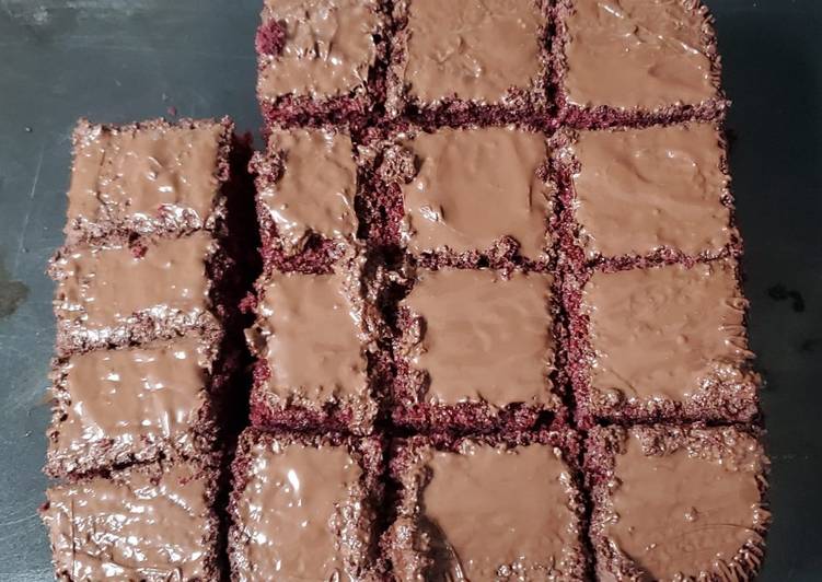 Steps to Prepare Super Quick Homemade Red Velvet Brownie