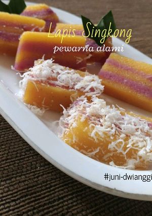 Foto resep Lapis Singkong - pewarna alami