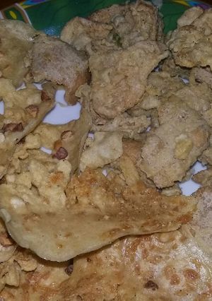 Foto resep Tahu krispy...peyek kacang tanah dan teri rebon