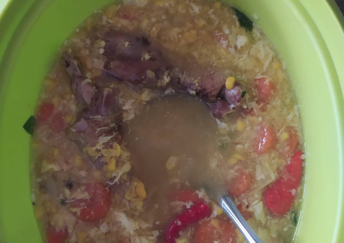 Sop jagung serat telur