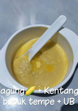 Foto resep MPAsi 6+ kayla jagung manis + bubuk tepung (homemade) + kentang + UB