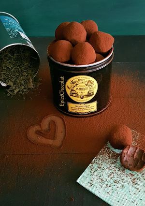 Une photo de Truffes chocolat noir et menthe poivrée