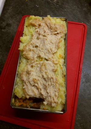Una foto de Pastel de papas y soja texturizada