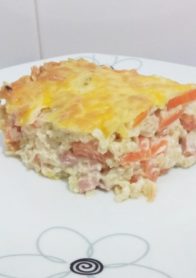 Una foto de Pastel de zanahoria y arroz