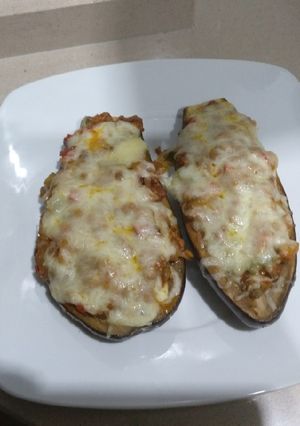Una foto de Berenjenas con carne picada 🍆🍖🍗