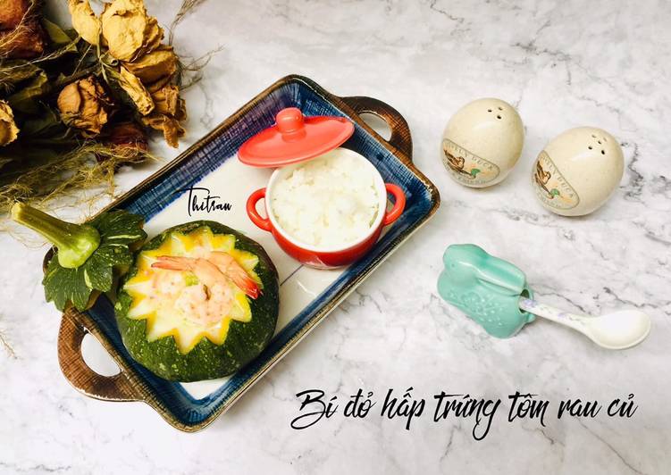 Steps to Prepare Award-winning Bí đỏ hấp trứng tôm rau củ