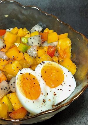 Hình của món Eatclean- Salad Trái Cây Nhiệt Đới Sốt Dầu Giấm.