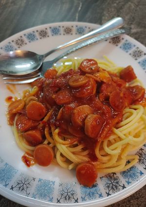 Gambar Spicy Sausage Bolognese Spaghetti🍝🥵