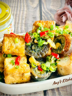 鹽麴皮蛋豆腐杏鮑菇 / 家常菜 的食譜成品照片