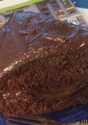 A picture of The most amazing chocolate cake.
