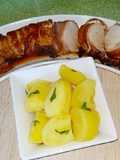 Schweinefilet im Speckmantel mit Champignons und Kartoffeln