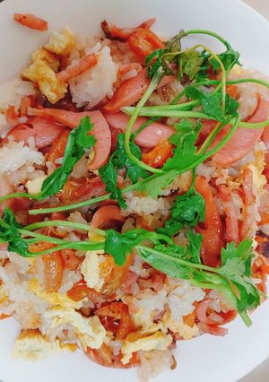 Hình của món Xôi mặn bằng nồi cơm điện.