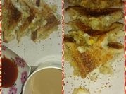 A picture of sliced cheese toast
