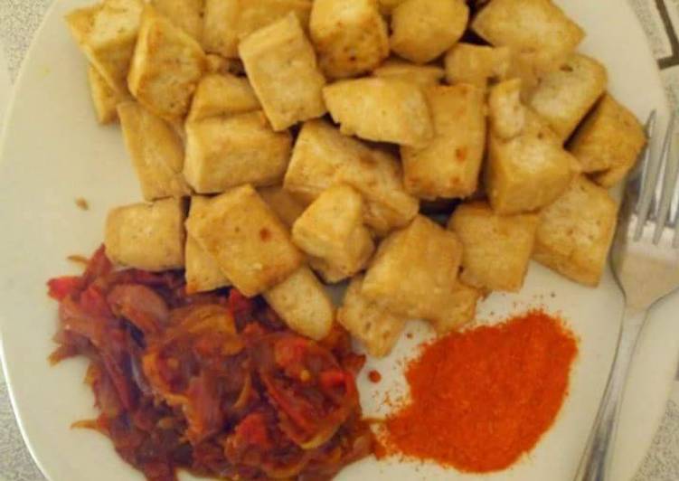 Easiest Way to Prepare Quick Fried yam with sauce and dry red  pepper