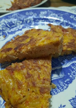 Una foto de Tortilla de fideos sobrantes (en sartén)
