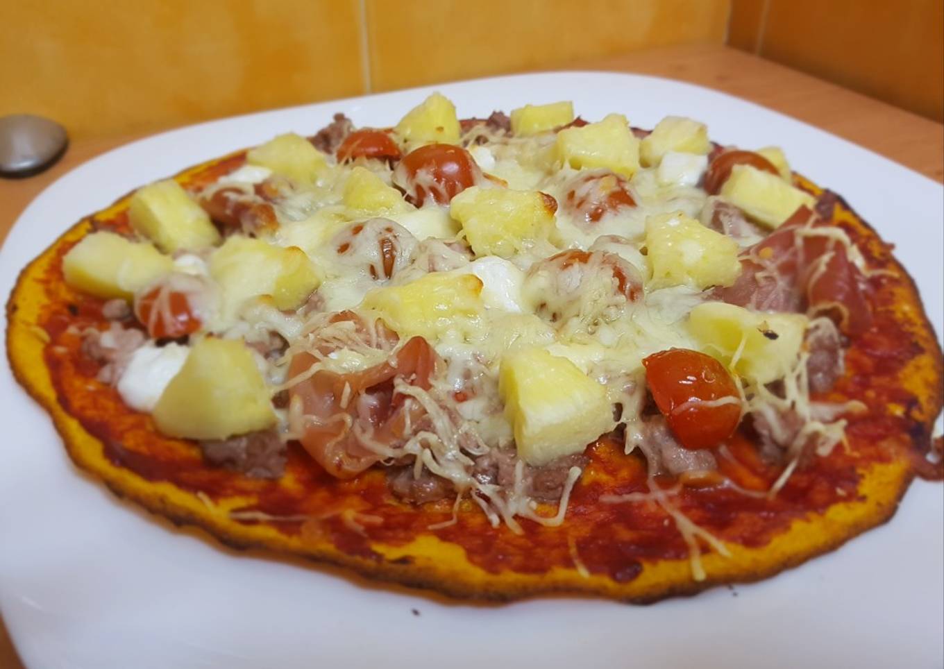 Pizza con base de calabaza