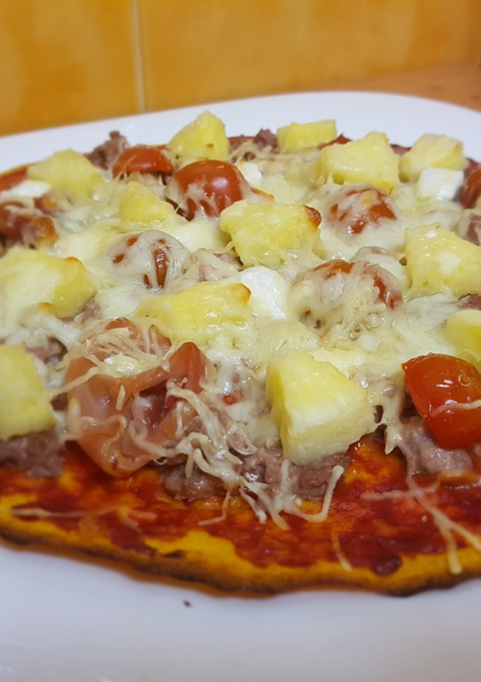 Una foto de Pizza con base de calabaza