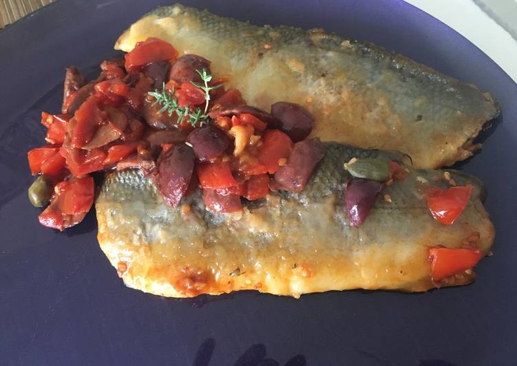 Filetto di branzino in padella