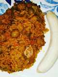Arroz de carne de res y cerdo en aceite de coco