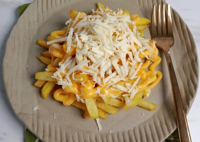 Cara bikin Double Cheese McFlavor Fries Rumahan